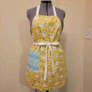NWT Handmade Reversible Apron - Spring chicks and flowers - One Size - OOAK
